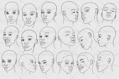 an image of various faces and head shapes