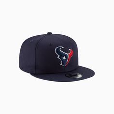 New Era Houston Texans Basic NFL 9Fifty Snapback Hat features an embroidered Texans logo at the front. The crown, visor, eyelets, and button are all navy with the same color adjustable snapback closure at the rear. More Details Color: Navy Style: 11872999 Navy Snapback Hat With Embroidered Logo, Navy Snapback Hat With Flat Brim For Sports Events, Navy Flat Brim Snapback Hat For Sports Events, Navy Snapback Hat With Flat Bill For Fans, Navy Snapback Hat For Sports Events, Navy Snapback Baseball Cap With Embroidered Logo, Navy Embroidered Logo Snapback Baseball Cap, Navy Snapback Baseball Cap For Baseball Season, Game Day Snapback Hat With Logo Patch