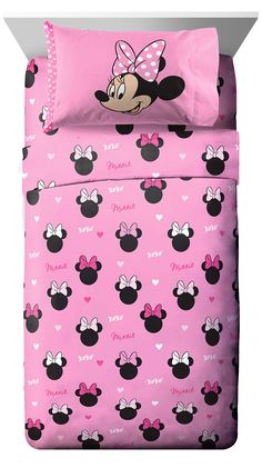 minnie mouse bedding set with pink sheets