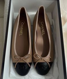 Chanel Ballerina Flats, Brown Chanel, Chanel Ballerina, Goyard Handbags, Chanel Resort, Chanel Black, Ballerina Flats, Chanel Shoes, Chanel Ballet Flats