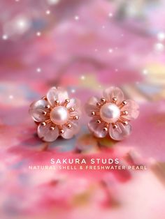 Sakura Studs lovingly designed by Love Estella Jewelry A feminine swirl of Sakura (natural carved shells) and Freshwater Pearl. Our bestselling Sakura Studs are back in time for the spring season!   Made in 925 silver plated 18K Gold. Choose from three hardware - Rose Gold, Silver or Yellow Gold. Flower-shaped Sterling Silver Pearl Earrings Gift, Sterling Silver Flower Pearl Earrings Gift, Cherry Blossom Earrings, Freshwater Pearl Earrings, Big Rings, Carved Shell, Freshwater Pearls Earrings, Shell Earrings, Spring Season