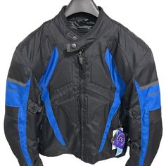 Milano Sport Gamma Waterproof Motorcycle Padded Chest Back Jacket Men's Medium Brand New With Tags! Very Comfortable! Great For Motorcycle Riding Or Racing! Fast Shipping! Jacket Appox. Dimensions: Arm Pit To Arm Pit: 23" Neck To Waist: 22" Sleeve Length: 25" Thank You For Viewing! Blue Windproof Techwear Outerwear, Black Winter Outerwear For Weather Protection, Black Winter Outerwear For Protection, Black Outerwear For Winter Weather Protection, Black Functional Outerwear For Protection, Black Waterproof Outerwear For Protection, Functional Black Biker Jacket For Outdoor, Blue Windproof Outerwear For Travel, Blue Winter Windbreaker For Travel