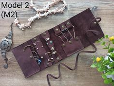 Brown Rectangular Jewelry Storage As Gift, Personalized Rectangular Craft Supplies For Gifts, Storing Earrings, Jewelry Roll Travel, Bridesmaid Necklace Gift, Leather Organizer, Organizer Jewelry, Leather Organization, Jewelry Travel