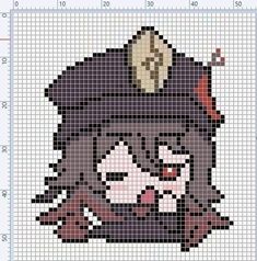 a cross stitch pattern with a cat wearing a hat