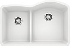 Blanco 32" Diamond 1-3/4 Low Divide Reverse Mount Silgranit Kitchen Sink Low Partition, Blanco Silgranit Sink The Sink Boutique, Blanco Low Divide Sink, White Double Basin Kitchen Sink, Blanco Granite Composite Kitchen Sink, Silgranit Kitchen Sink, Blanco Sinks, Silgranit Sink, Counter Depth