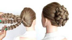 Hair Updo With Extensions, Kid Long Hair Styles Daughters, Competition Updos Hair Tutorials, Roll Bun Hairstyle, Braid Updo Hairstyles, Modern French Twist Updo Tutorial, Braided Updo Video, Hairstyle French, 1800s Hairstyles