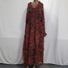 Item Specifics: Size: Women's Size Small Color: Red Multi Retail Price: $180 Nwot Print Chiffon Maxi Dress, Maxi Dress Red, Chiffon Maxi, Chiffon Maxi Dress, Print Chiffon, Anthropologie Dress, Dress Red, Anthropologie Dresses, Red Dress