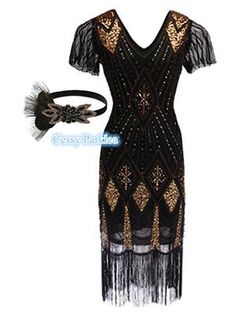 Great shopping ideas for U-A3-3 Ladies Black Gold 1920s Roaring 20s Flapper Gatsby Costume Sequins 8-18, Women's Dresses Roaring 20s Flapper, Gatsby Costume, 20s Flapper, Dress With Sequins, Theatre Costumes, Roaring 20s, High Quality Dress, Shopping Ideas, Costumes For Women