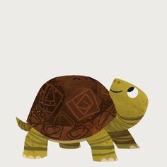 a drawing of a tortoise on a white background