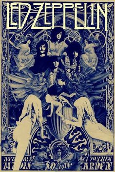 an old concert poster for led zeppelin