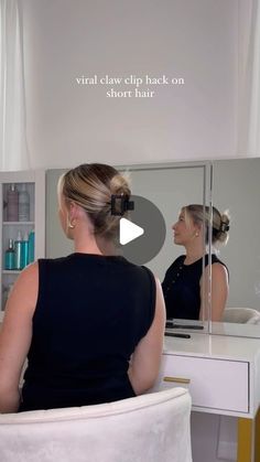 Alyssa Thrash on Instagram: "Trying this viral claw clip hack on my short hair!! This turned out so cute and was sooo easy!!" Claw Clip Hairstyles For Short Hair, Hairclip Hairstyles Short Hair, Clip Hairstyles For Short Hair, Clip Hairstyles Short Hair, Short Hair Claw Clip, Claw Clip Hairstyles Short Hair, Hairclip Hairstyles, Claw Clip Hairstyles, Clip Hairstyles