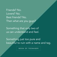 the quote friends? no best friends? no, then what are you guys? something that only two of us can understand and feel