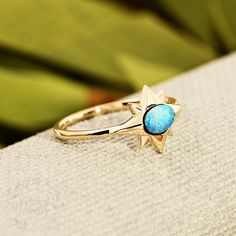 "(Please confirm your US size when you make an order) Jewelry Details -Gold Type : 14k gold Center Stone: Natural Opal 4*6mm, Approximately 0.52ct Cut: Oval Cut Band Width: Approximately 1.4mm SKU: YR0358 ~*-*~Purchase Guarantee: - All our jewelry is handmade, and each process is refined. - 14 Day Refund Guarantee. - All our products are Free Shipping. - Free Gift Box&Packing. ~*-*~Please contact us if you need service: 1. Ring Resizing. 2. Metal Change(PT950/10k/14k/18k White/Yellow/Rose Go Unique 14k Gold Opal Ring Gift, 14k Gold Opal Ring With Bezel Setting, Celestial Style Yellow Gold Opal Ring Gift, Green Tourmaline Engagement Ring, Sun Ring, Tourmaline Engagement Ring, Natural Opal Ring, Blue Opal Ring, Jewelry Details