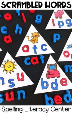 the letters and numbers are arranged in triangle shapes to spell out their opposite words,