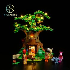 lego light kit for winnie the pooh's treehouse with lights and figures