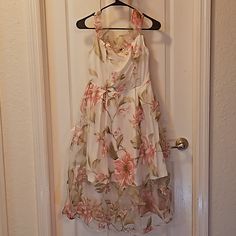 Nwt Cbr Tea Time Dress. Perfect For Afternoon Tea, Or A Baby Or Bridal Shower! White Slip Dress With Pink And Olive Colored Flowers In Toule Medium White Slip Dress, White Slip, Olive Color, Tea Time, Pink White, Slip Dress, Bridal Shower, Colorful Dresses, Mini Dress