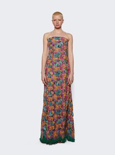 "Find CHRISTOPHER ESBER Strapless Dress on Editorialist. Dimensions: Model is 5'9\"/175cm and is wearing a size AU8 Composition: 100% SPUN POLYESTER Care: Care according to label" Multicolor Strapless Maxi Dress For Evening, Tropical Fitted Party Dresses, Multicolor Strapless Cocktail Maxi Dress, Spring Tropical Strapless Maxi Dress, Strapless Multicolor Evening Maxi Dress, Multicolor Tropical Strapless Dress, Pre-draped Strapless Summer Dress, Tropical Multicolor Strapless Dress, Luxury Floral Print Strapless Summer Dress