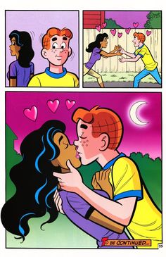 an image of a comic strip with two people kissing and one person holding the other