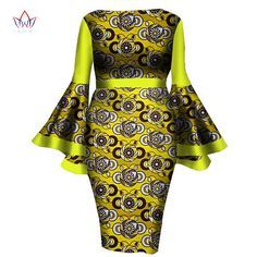 African Women Dress Summer Fashion Lady Wax Print Dresses African Outfits, African Fashion Designers, Kitenge, African Men Fashion, Africa Fashion, African Style, Sleeves Dress