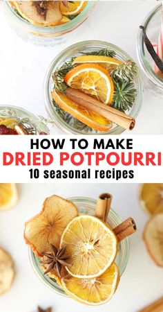 how to make dried potpouri with oranges, cinnamon and anise on top