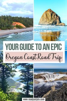 the oregon coast road trip with text overlay