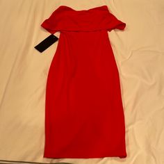 Price Tag Isn’t Attached But Never Worn - Other Tag Is Attached Red Off-shoulder Bodycon Dress For Summer, Red Off-shoulder Midi Dress For Date Night, Red Short Sleeve Bodycon Dress For Spring, Chic Red Short Sleeve Bodycon Dress, Red Bodycon Dresses With Short Sleeves, Red Bodycon Dress With Short Sleeves, Red Short Sleeve Bodycon Dress For Date Night, Beaded Chiffon Dress, White Off Shoulder Dress