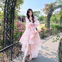 Great shopping ideas for Women Princess Floral Sweet Dress Party Puff Sleeve Fairy Dress Long Beach Dress, Fashion Women's Dresses Designer Summer Dresses, Beach Party Dress, Designer Midi Dresses, Floral Fit, Party Skirt, Midi Dress Casual, Evening Dresses Elegant, Fairy Dress, Mid Length Dresses