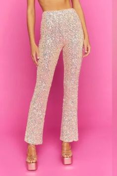 Spring Party Embellished Pants, Party Stretch Embellished Pants, Chic Festive Embellished Bottoms, Embellished Straight Leg Bottoms For Party, Embellished Straight Leg Party Bottoms, Embellished Stretch Bottoms For Party, Stretch Embellished Bottoms For Party, Glamorous Embellished Full Length Bottoms, Festive Embellished Wide-leg Bottoms