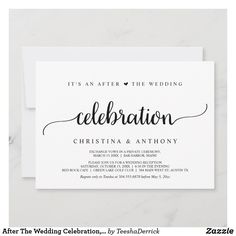 an elegant wedding celebration card with the word celebration written on it