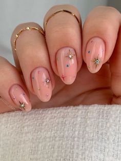 Nails design Milky Nails, New Year's Nails, Minimalist Nails, Short Acrylic Nails, Cute Acrylic Nails