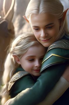 Legolas and sister (hobbit). Let's imagine that Thranduil has a daughter. Леголас и сестра. Представим, что у Трандуила есть дочь. Автор - Riashika Elf Siblings, Elven Dresses, Tolkien Collection, Night Elves, Elven Dress, Elf Girl, Sisters Art