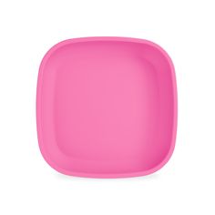 a pink square plate on a white background