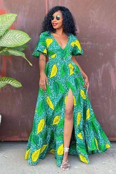 "Beautiful African print dress perfect for weddings, baby showers , bridals , birthday and any occasion you plan to look your best in.  Made Quality 100% percent African print fabric, Ankaras  Care: Wash with mild detergent. Do not bleach This is custom made for you, so you are welcome to request any customization or changes. You may provide your measurements if you have it. Otherwise our sizes are very accurate. Just choose your right size while ordering. Please note that this is tailored to you, the exact fabric might not be available at the time of your order, if so a similar fabric will be used or you can select from the  given lots of fabric options we've provided to choose from. Please send us a fabric of choosing so as not to delay your order .  Size Chart  XS (US 2, UK 6) Bust: 33. African Wedding Dress Ankara, Chitenge Outfits, Ankara Maxi Dress, Dress African Print, Long African Dresses, Dress Ankara, Latest Ankara, African Wedding Dress, Ankara Dresses