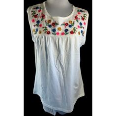 J. Crew Flower Embroidered Design Women Shirt Size Medium Features: Material: 100% Cotton New With Tags Flower Embroidered Design Tank Top Spring, Summer, Fall Floral Size: Womens Medium Measurements: Bust - (Side Seam To Side Seam, Below Arm Opening) 19 In / 48 Cm Hips - (Side Seam To Side Seam At The Hem) 22 In / 56 Cm Length - (Top Of Shoulder To Bottom Hem) 25 In / 64 Cm Condition: New With Tags Great Condition, No Flaws! Please Review Photos For Details As They Are Part Of The Description, White Casual Embroidered Top With Floral Print, Casual White Embroidered Top With Floral Print, Cotton Tops With Floral Embroidery For Daywear, White Casual Top With Floral Embroidery, White Cotton Top With Floral Embroidery, Summer Floral Embroidery Blouse For Daywear, Casual Embroidered Top For Summer Daywear, Spring Floral Embroidered Tops For Daywear, Summer Blouse With Floral Embroidery For Daywear