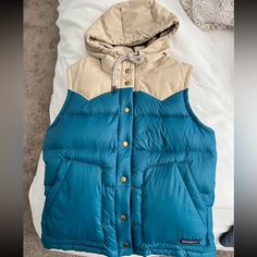 Brand New!!! In Perfect Condition And Never Been Worn. Blue Outerwear For Camping In Fall, Blue Outerwear For Fall Camping, Patagonia Blue Winter Outerwear, Blue Patagonia Winter Outerwear, Winter Blue Patagonia Outerwear, Hooded Vest, Patagonia Jacket, Patagonia Jackets, Patagonia Womens