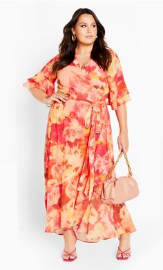 Women's Plus Size L'amour Collection | City Chic Plus Size Date, Plus Size Date Night, Sheer Sleeve Dress, Strappy Wedge Heels, Applique Skirt, Drape Maxi Dress, Night Dresses, Tiered Ruffle Dress, Floral Print Maxi Dress