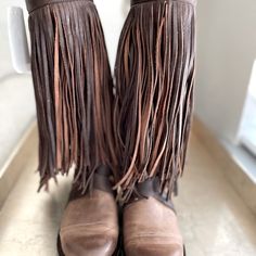 New In Box With Tags Stetson Brown Leather Boot. Beautiful And Well Made. Back Zipper. Never Used. Perfect Condition. Great Bohemian Western Vibe. Great Addition To Any Closet For Any Season. Brown Western Boots With Tassels, Leather Fringe Boots With Closed Toe, Brown Leather Fringe Boots, Brown Bohemian Boots With Tassels, Bohemian Brown Boots With Tassels, Bohemian Brown Boots With Leather Sole, Harness Boots, Leather Boot, Brown Leather Boots