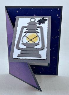 a card with a lantern on it