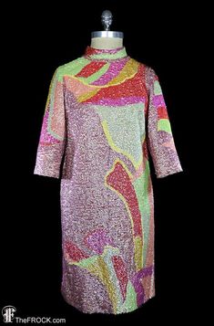 Pauline Trigere 1960s psychedelic sequined dress beaded avant | Etsy Glamorous Multicolor Long Sleeve Sequin Dress, Retro Long Sleeve Party Dress, Multicolor Long Sleeve Sequin Dress For Spring, Multicolor Sequin Dresses For Fall, Retro Sequin Party Dresses, 1970s Style Multicolor Party Dresses, 1970s Multicolor Long Sleeve Dress, 1970s Style Multicolor Long Sleeve Dress, Retro Multicolor Evening Dress