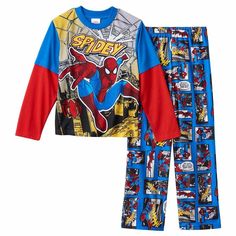 Marvel Spider-Man 2-Piece Pajama Set Size 8 NWT  $34 RV NWT Marvel Spider-Man 2-Piece Pajama Set Size 8 NWT  $34 Retail  Brand New With Tags Boys  He'll be caught in a web of style with these boys' Spiderman pajamas. PRODUCT FEATURES 2-piece set includes: top & pants Top: crewneck, mock-layered design, long sleeves Pants: elastic waistband Flame resistant FABRIC & CARE Polyester Machine wash Imported Comes From A Smoke And Pet Free Home..   Returns are only excepted if new with tags are returned Multicolor Cotton Sleepwear With Cartoon Print, Long Sleeve Multicolor Sleepwear With Character Print, Cotton Sleepwear With Character Print In Multicolor, Multicolor Cotton Graphic Print Sleepwear, Spiderman Pajamas, Pajamas Men, Spider Man 2, Sleep Set, Marvel Spiderman