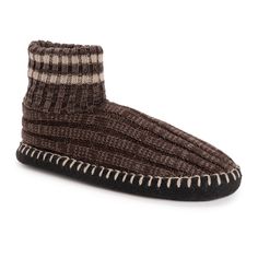 Pull on MUK LUKS Men's Cuff Slipper Boots when temps start to drop. With soft faux shearling lining and foam insoles, these lightweight slippers will keep toes warm and cozy all season long. Cozy Brown Slippers With Textured Footbed, Brown Indoor Slippers For Winter, Brown Outdoor Winter Slippers, Cozy Brown Slippers With Rubber Sole, Brown Slip-on Winter Slippers, Brown Winter Slip-on Slippers, Cozy Winter Slippers With Rubber Sole, Comfy Brown Winter Slippers, Casual Brown Winter Slippers