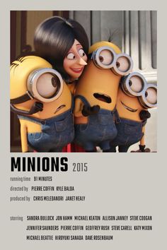 the movie poster for despicable me, featuring two minion characters hugging each other