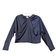 Mng Suit Women Blouse Long Sleeve Short Hem Round Neck Solid Navy Blue Medium Knit Fabric Polyester Blend See Photos For Up-Close Shots New With Tags, Damage To Fabric On Right Shoulder With Some Loose Threads. No Other Issues. Most Of Our Items May Just Disappear Because We Like To Move Our Items As Quickly As Possible So Everything Is Cross-Posted. We Will Ship This Item Out Via Usps 2-3 Day Mail With A Tracking Number For Confirmation We Ship Items Out Every Other Day So Expect A Quick Delive Chic Navy V-neck Top, Chic Navy Top For Fall, Chic Navy Tops For Party, Chic Navy Top For Party, Chic Navy Party Top, Chic Blue Top For Night Out, Just Disappear, Suit Women, Blouse Long Sleeve