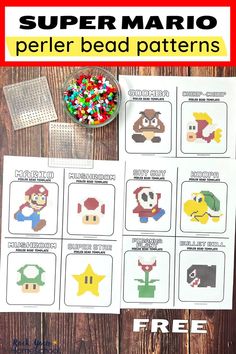 this super mario perler bead pattern is perfect for kids to make and use