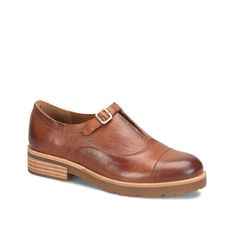 Kork-Ease-Cloetta Loafer The Cloetta loafer from Kork-Ease can go well with almost anything in your wardrobe. Be it the buckled strap accent, the cap toe, or the leawood-covered heel, you cannot go wrong with this Italian leather loafer. A cushioned footbed with extra foam provides additional comfort. Tan Shoes Women, Leather Cap Toe Flats For Work, Leather Monk Strap Shoes For Work With Flat Heel, Brown Almond Toe Loafers With Buckle Closure, Monk Strap Shoes With Almond Toe For Work, Brown Monk Strap Shoes With Flat Heel For Work, Casual Monk Strap Slip-on Shoes With Buckle, Classic Monk Strap Shoes With Leather Sole For Spring, Classic Cap Toe Flats For Work