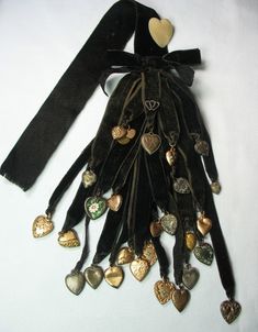 Momento Mori, Jewel Case, Chatelaine, Victorian Jewelry, Memento Mori, Black Ribbon, Victorian Era, Black Velvet, Locket