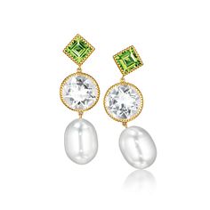 Verdura Byzantine Theodora Earrings in Peridot, White Topaz South Sea Pearl Luxury Green Jewelry With Pearl Drop, Formal Pearl Drop Earrings For May Birthstone, Elegant Peridot Earrings For May Birthstone, Elegant Peridot Earrings For Anniversary, Elegant Peridot Earrings For Wedding, Sales Executive, Zodiac Pendant Necklace, Brooch Men, Cuff Watch