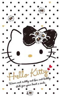 a hello kitty birthday card with polka dots