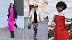 Wear Dresses In Winter, Dresses In Winter, Slipper Outfit, Cold Places, Hourglass Dress, Apple Dress, Chic Fall Outfits, Fashion Blogs, Best Swimsuits