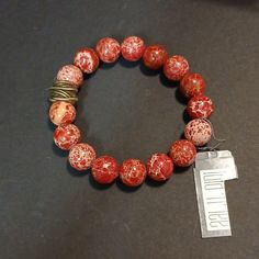 In Excellent Condition Has Original Tag But Price Was Cut Off It Red Jasper Beaded Each Bead Is 8cm In Size. Elastic/ Stretchy Band Stone Casual Rock Hound Jewelry Bracelet Red Bohemian Jewelry With 8mm Beads, Red Gemstone Beaded Bracelets, Bohemian Red Jewelry With 8mm Beads, Red Beaded Coral Bracelets, Red Adjustable Gemstone Beaded Bracelets, Red Coral Beaded Bracelets With Gemstone Beads, Adjustable Red Gemstone Beaded Bracelets, Adjustable Red Beaded Gemstone Bracelets, Casual Red Jewelry With 8mm Beads